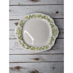 Petit Flora Ironstone by Sears Retro Floral Platter in Cream Yellow and Green